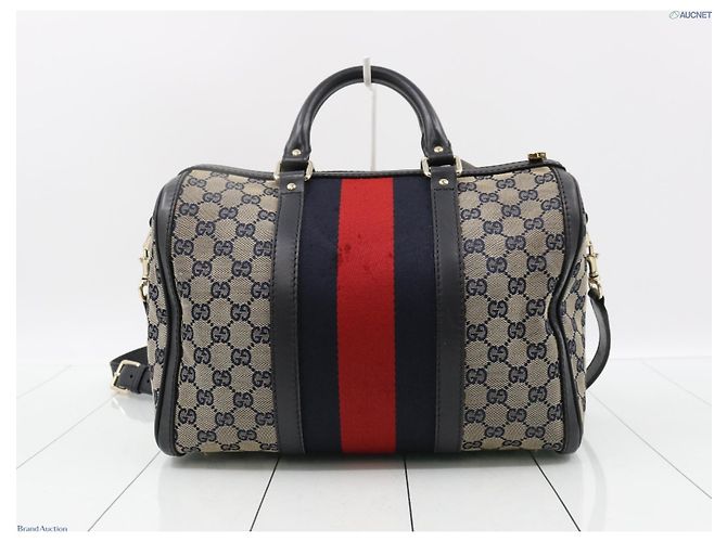 Autre Marque borsa boston intela e pelle Gucci autentica - vista 2