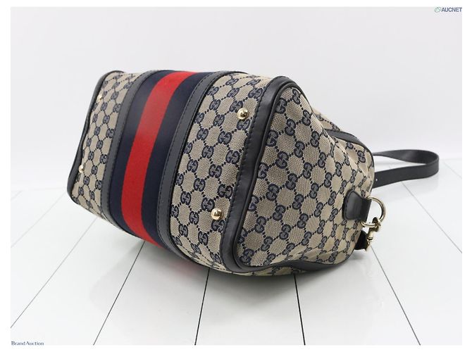 Autre Marque borsa boston intela e pelle Gucci autentica - vista 3