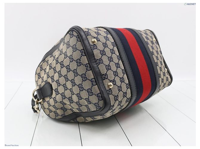 Autre Marque borsa boston intela e pelle Gucci autentica - vista 4
