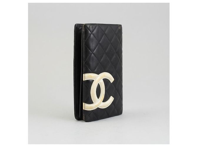 Autre Marque Authentische Chanel Linea Cambon Ledergeldbörse schwarz - Ansicht 2