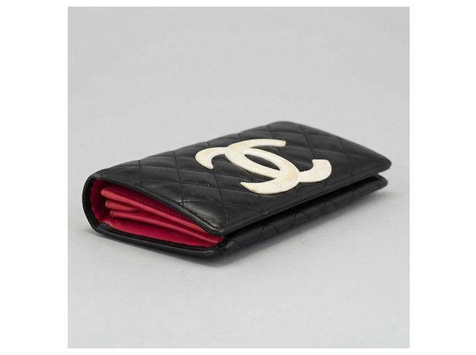 Autre Marque Authentische Chanel Linea Cambon Ledergeldbörse schwarz - Ansicht 3