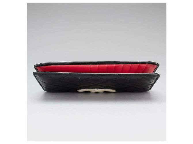 Autre Marque Authentische Chanel Linea Cambon Ledergeldbörse schwarz - Ansicht 4