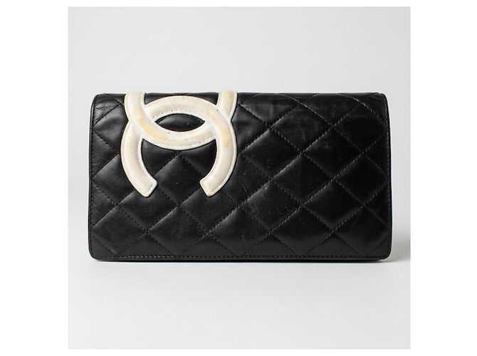 Autre Marque Authentische Chanel Linea Cambon Ledergeldbörse schwarz - Ansicht 6