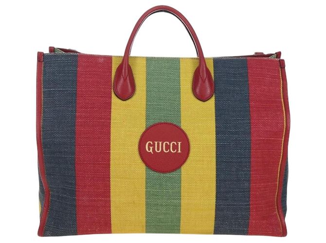 GUCCI Baiadera Hand Bag Canvas 2way Multicolor Gold Tone 630358 - vista 13