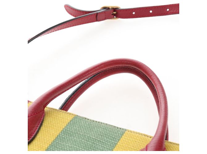 GUCCI Baiadera Hand Bag Canvas 2way Multicolor Gold Tone 630358 - vista 14