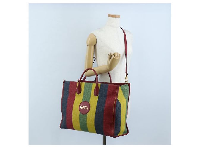 GUCCI Baiadera Hand Bag Canvas 2way Multicolor Gold Tone 630358 - vista 31