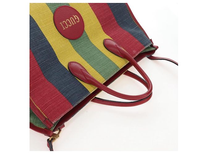 GUCCI Baiadera Hand Bag Canvas 2way Multicolor Gold Tone 630358 - vista 6