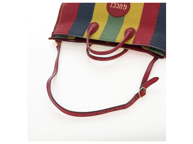 GUCCI Baiadera Hand Bag Canvas 2way Multicolor Gold Tone 630358 - vista 9