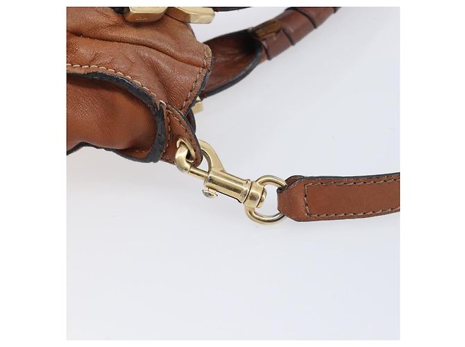 Chloé Chloe Marcie Hand Bag Leather 2way Brown Gold - vista 11