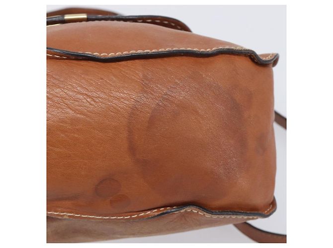 Chloé Chloe Marcie Hand Bag Leather 2way Brown Gold - vista 13