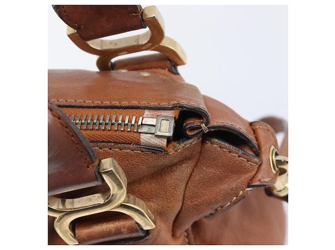 Chloé Chloe Marcie Hand Bag Leather 2way Brown Gold - vista 21