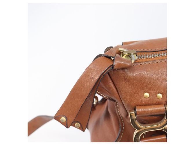 Chloé Chloe Marcie Hand Bag Leather 2way Brown Gold - vista 22