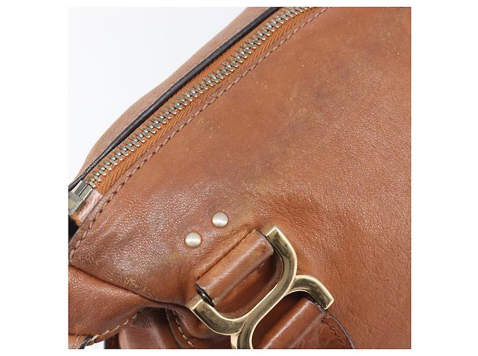 Chloé Chloe Marcie Hand Bag Leather 2way Brown Gold - vista 23