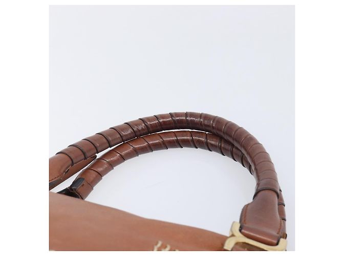 Chloé Chloe Marcie Hand Bag Leather 2way Brown Gold - vista 8