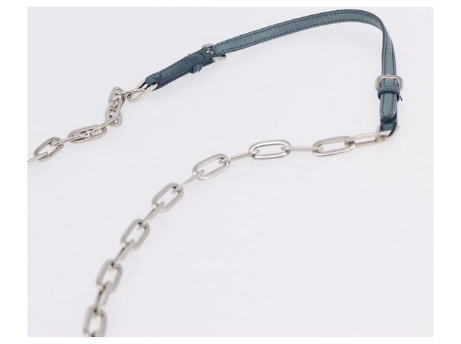 Miu Miu Matelasse Chain Shoulder Bag Vitellolux Blue Silver - vista 15