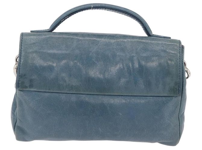 Miu Miu Matelasse Chain Shoulder Bag Vitellolux Blue Silver - vista 2