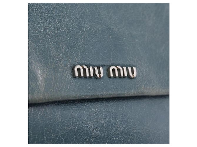 Miu Miu Matelasse Chain Shoulder Bag Vitellolux Blue Silver - vista 20