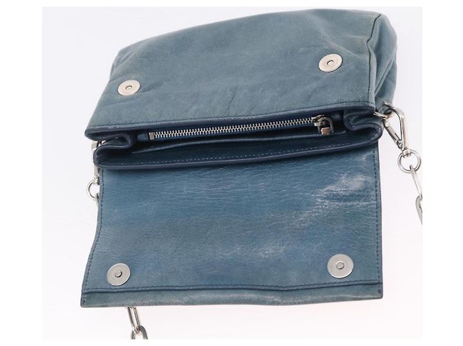 Miu Miu Matelasse Chain Shoulder Bag Vitellolux Blue Silver - vista 21