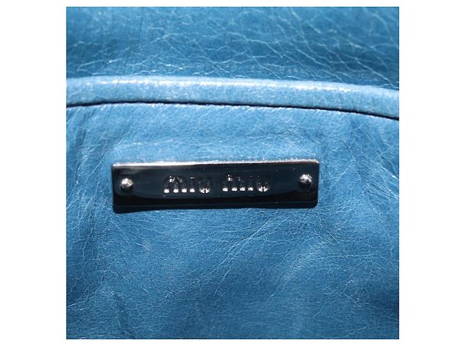 Miu Miu Matelasse Chain Shoulder Bag Vitellolux Blue Silver - vista 22