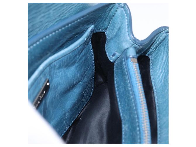 Miu Miu Matelasse Chain Shoulder Bag Vitellolux Blue Silver - vista 23