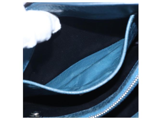 Miu Miu Matelasse Chain Shoulder Bag Vitellolux Blue Silver - vista 28
