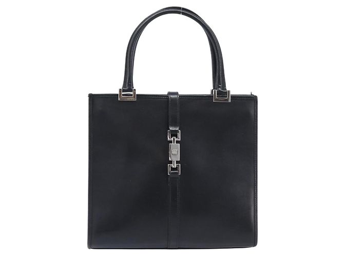 GUCCI Jackie Hand Bag Leather Black Silver 002 1065 - vista 13