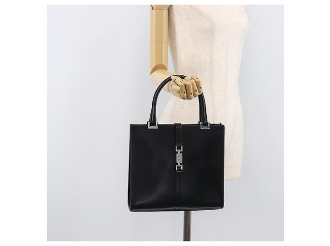 GUCCI Jackie Hand Bag Leather Black Silver 002 1065 - vista 25