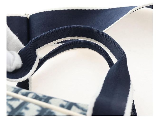 Christian Dior Trotter Canvas Boston Bag PVC 2way Navy Silver - vista 14