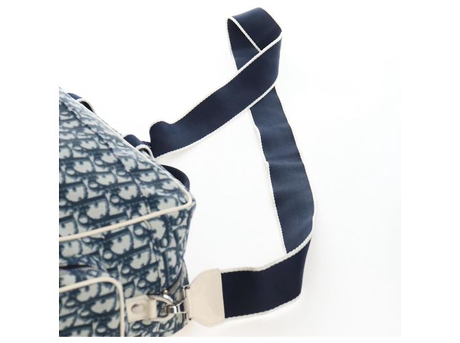 Christian Dior Trotter Canvas Boston Bag PVC 2way Navy Silver - vista 16