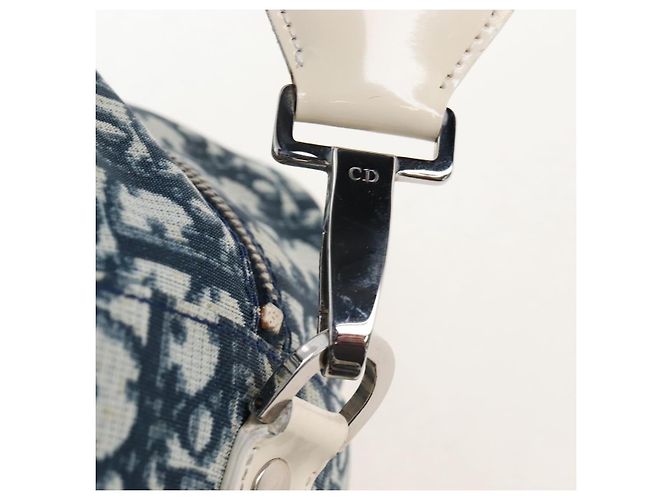 Christian Dior Trotter Canvas Boston Bag PVC 2way Navy Silver - vista 17