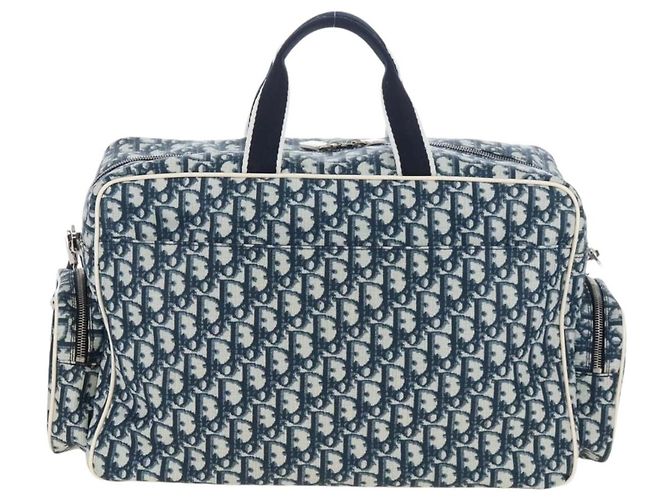 Christian Dior Trotter Canvas Boston Bag PVC 2way Navy Silver - vista 2