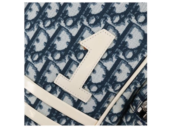 Christian Dior Trotter Canvas Boston Bag PVC 2way Navy Silver - vista 22