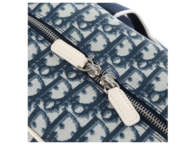 Christian Dior Trotter Canvas Boston Bag PVC 2way Navy Silver - vista 23