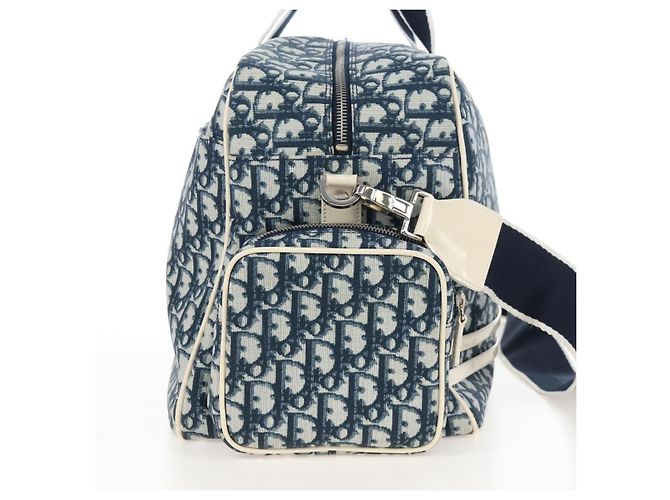 Christian Dior Trotter Canvas Boston Bag PVC 2way Navy Silver - vista 4