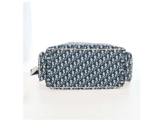 Christian Dior Trotter Canvas Boston Bag PVC 2way Navy Silver - vista 5