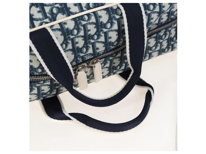 Christian Dior Trotter Canvas Boston Bag PVC 2way Navy Silver - vista 7
