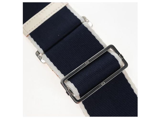 Christian Dior Trotter Canvas Boston Bag PVC 2way Navy Silver - vista 9