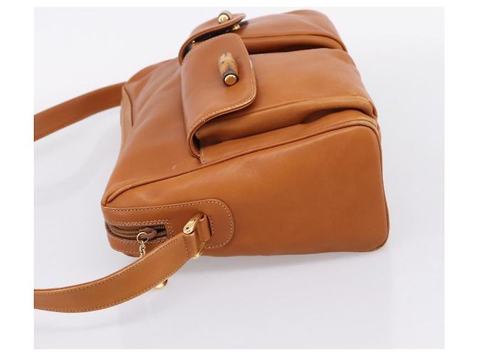 GUCCI Bamboo Shoulder Bag Leather Brown Gold - vista 4