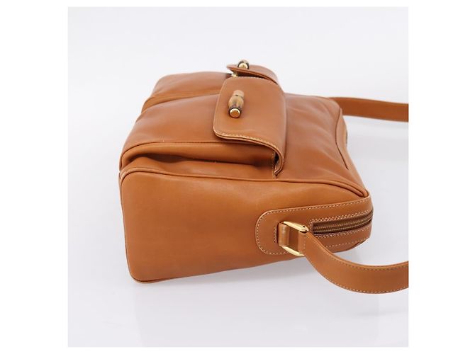 GUCCI Bamboo Shoulder Bag Leather Brown Gold - vista 5