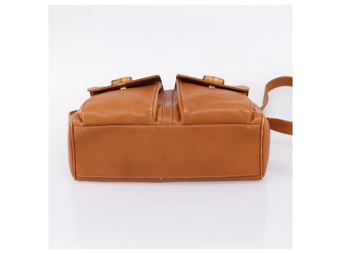 GUCCI Bamboo Shoulder Bag Leather Brown Gold - vista 9