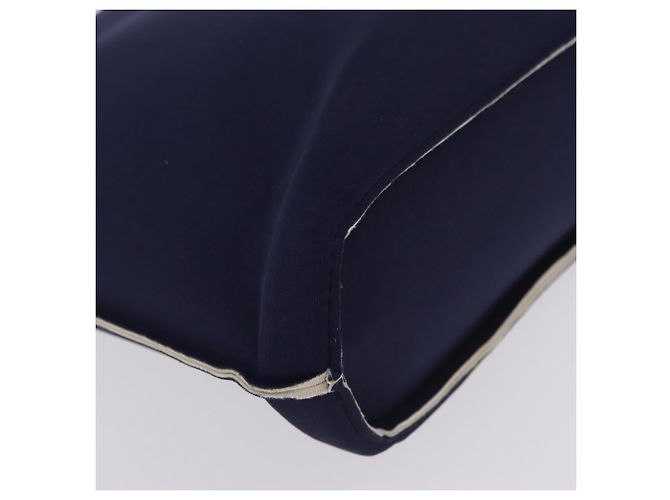 CHANEL Hand Bag Cotton jersey Navy Silver CC - vista 10