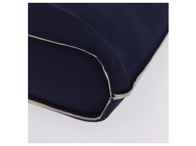 CHANEL Hand Bag Cotton jersey Navy Silver CC - vista 11