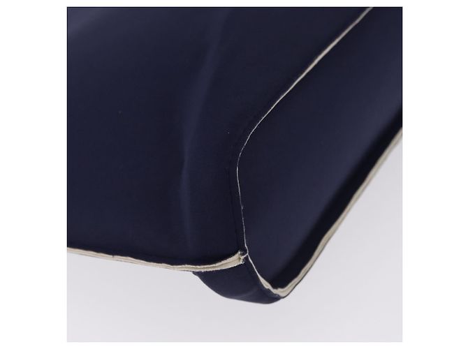 CHANEL Hand Bag Cotton jersey Navy Silver CC - vista 12