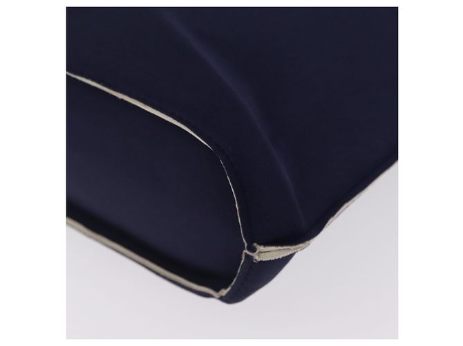 CHANEL Hand Bag Cotton jersey Navy Silver CC - vista 13