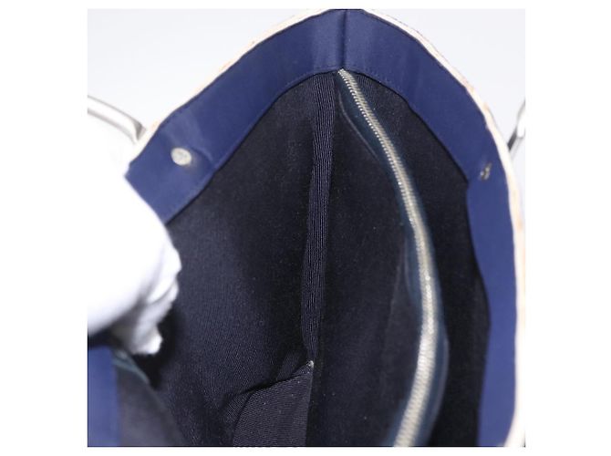 CHANEL Hand Bag Cotton jersey Navy Silver CC - vista 17