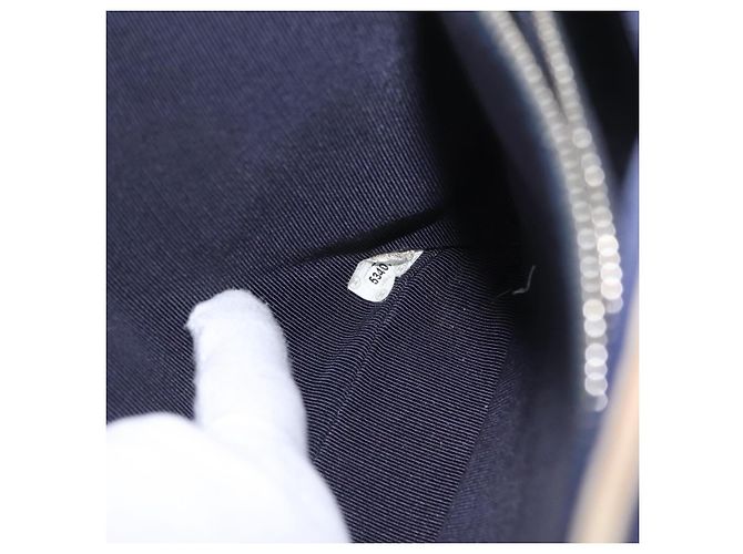 CHANEL Hand Bag Cotton jersey Navy Silver CC - vista 24