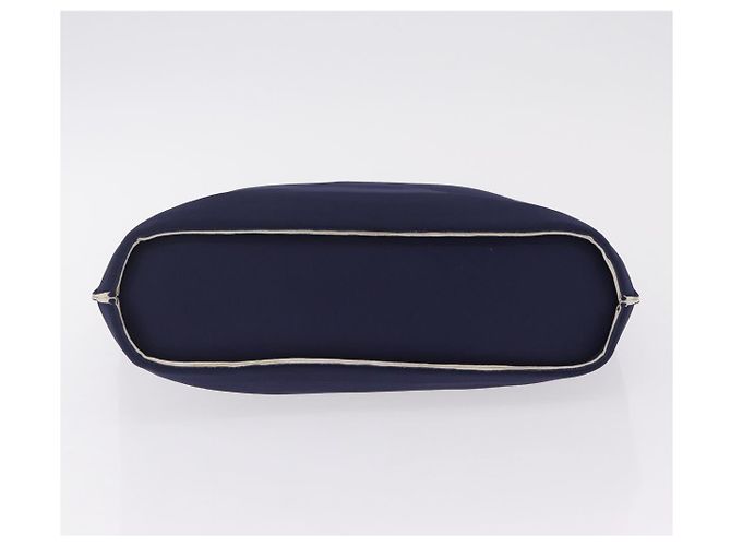 CHANEL Hand Bag Cotton jersey Navy Silver CC - vista 9