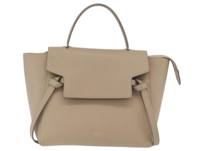 Céline CELINE Belt Bag Hand Bag Leather 2way Beige Gold Tone - vista 13