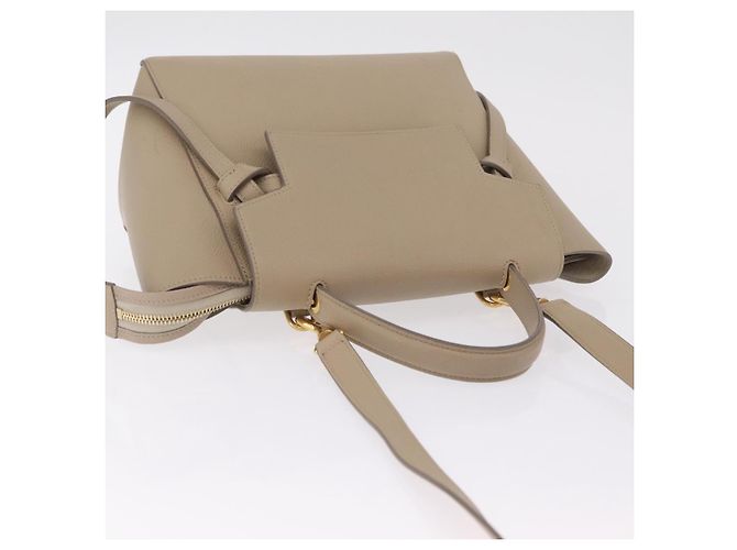 Céline CELINE Belt Bag Hand Bag Leather 2way Beige Gold Tone - vista 14