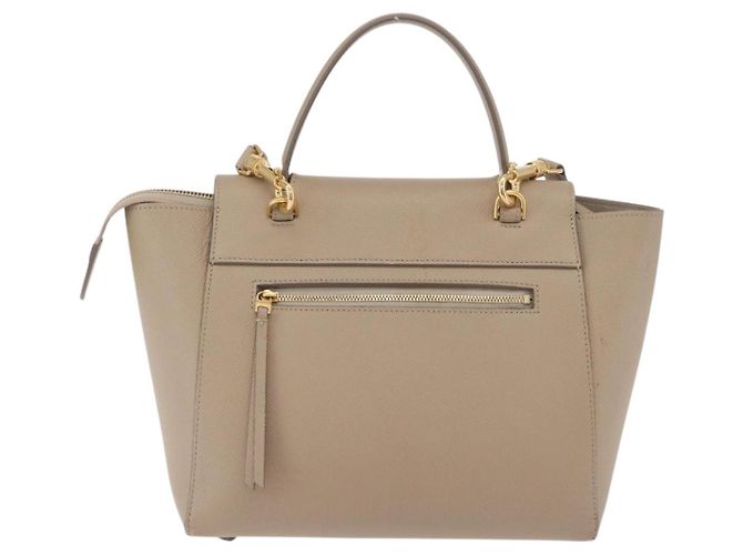 Céline CELINE Belt Bag Hand Bag Leather 2way Beige Gold Tone - vista 2
